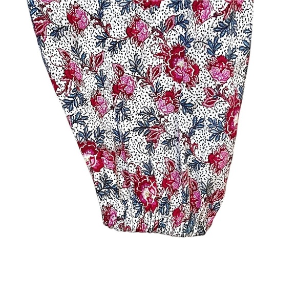 LOFT Pink & White Floral Long sleeved Top Blouse Size M Like New - Picture 7 of 10